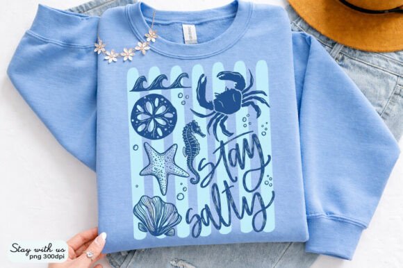 Download Stay Salty Striped Summer Retro PNG - Premium Bundle