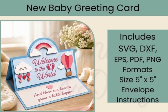 Download Newborn Baby Greeting Card SVG - Newborn Collection