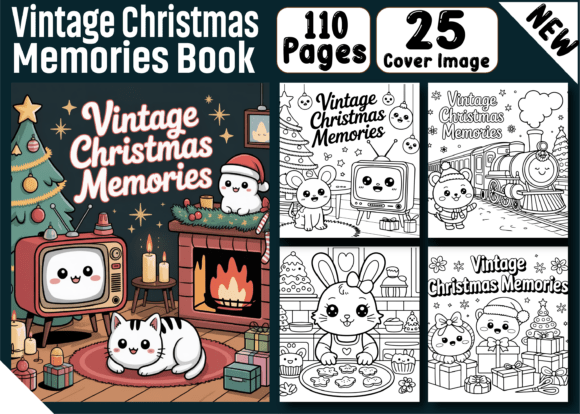 Download Vintage Christmas Memories Coloring Page - Vintage christmas Collection