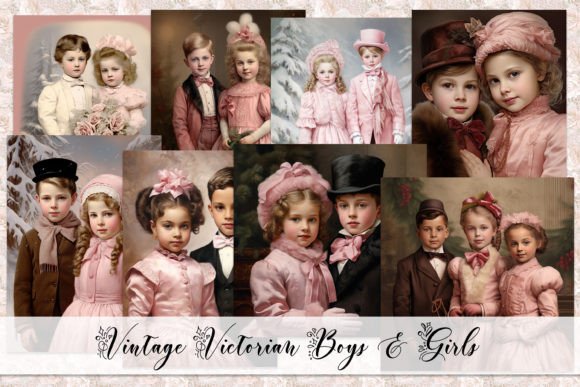 Download Vintage Victorian Christmas Boys &amp; Girls - Vintage victorian Collection