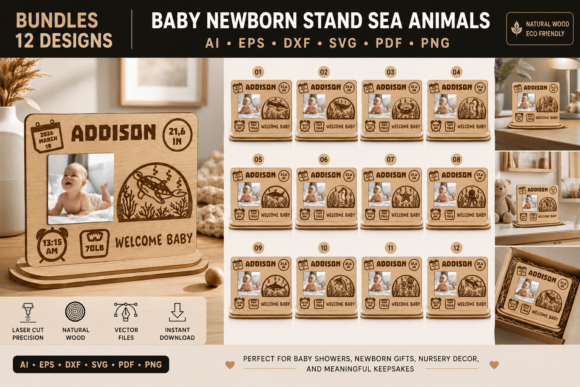 Download Baby Newborn Stand Sea Animals BUNDLES - Newborn Collection