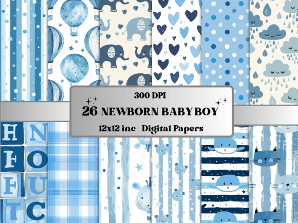 Download Newborn Baby Boy Nursery Paper Pack - Newborn Collection