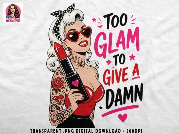 Download Too Glam to Give a Damn | Retro PNG - Premium Resources