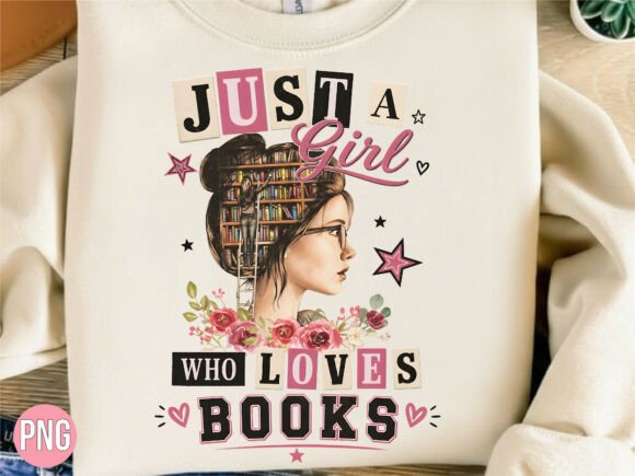 Download Girl Loves Books Retro PNG T-Shirt - Premium Resources
