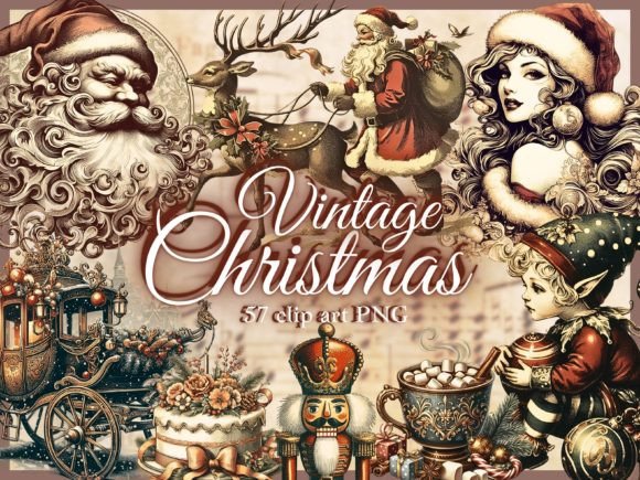 Download Vintage Christmas Clipart Christmas PNG - Vintage christmas Collection