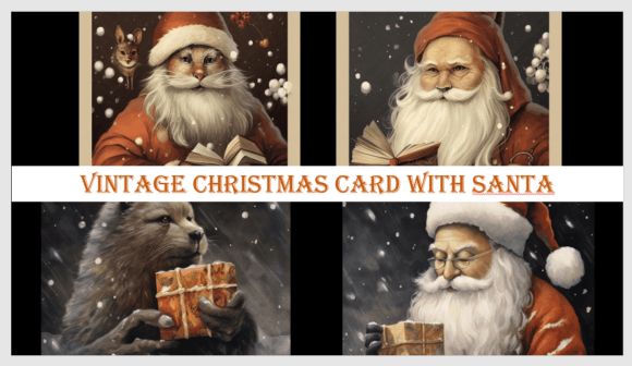 Download Vintage Christmas Card with Santa - Vintage christmas Collection