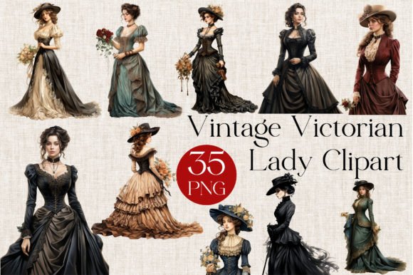Download 35 Vintage Victorian Lady Clipart S - Vintage victorian Collection